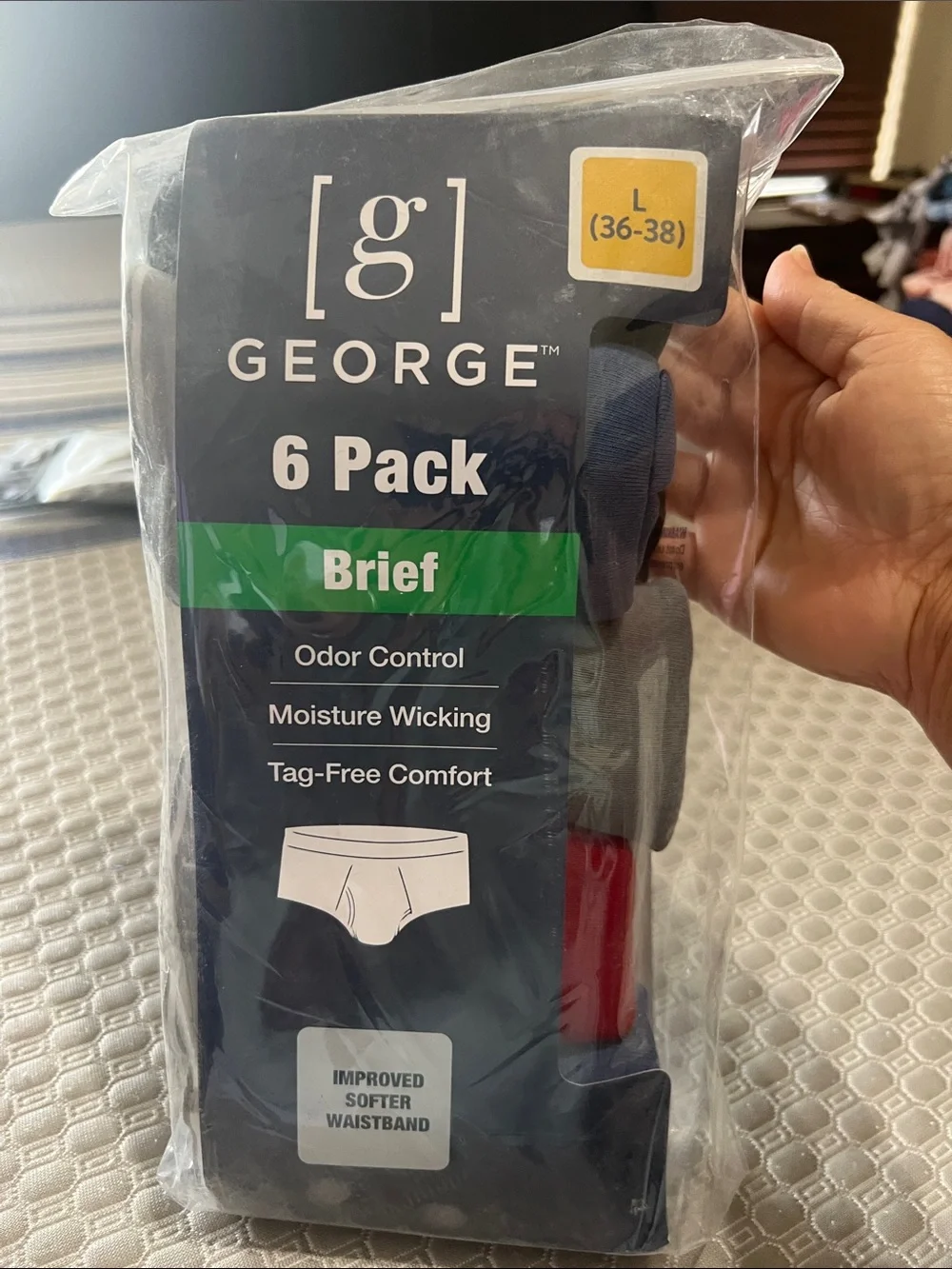 George 6-Pack Briefs - Navy, Gray, Red